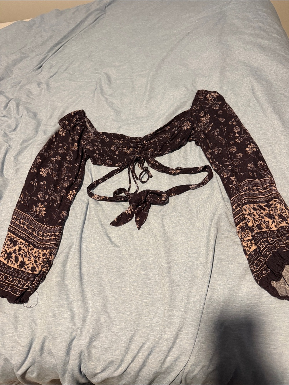 Floral Tie-Front Crop Top
